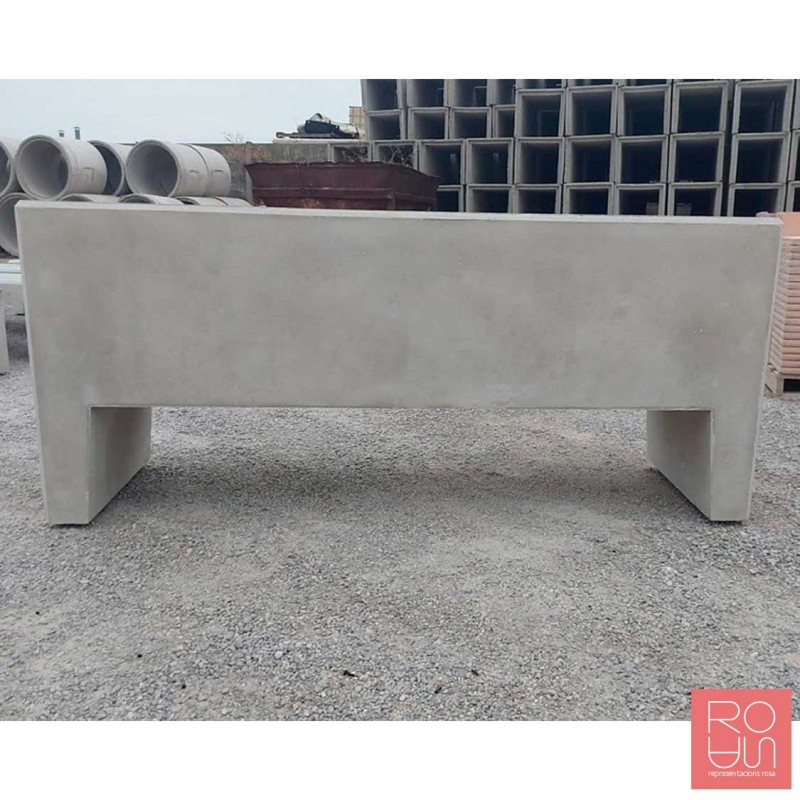 Banc de formigó U amb respatller